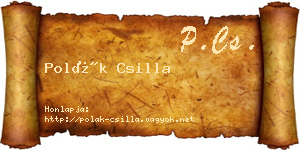 Polák Csilla névjegykártya